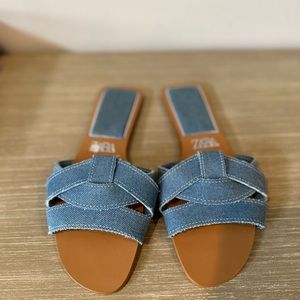 Zara Denim Sandals - 39 - Like New